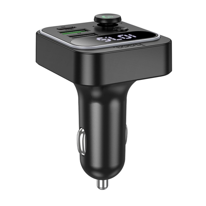Transmițător auto HOCO FM Bluetooth 2 x USB A + Tip C PD QC3.0 20W E85 negru [5]