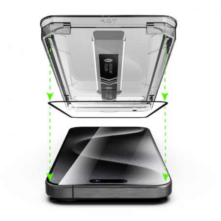 Kit Folie Sticla HD, Titan Dust Removal Easy App pentru iPhone 14 Pro [4]