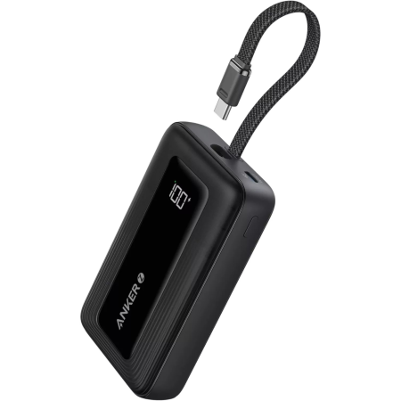BATERII EXTERNE - Baterie Externa Anker Zolo 20.000 mAh, 30W, 1x USB-C, 1x USB-A, cablu USB-C incorporat, Negru