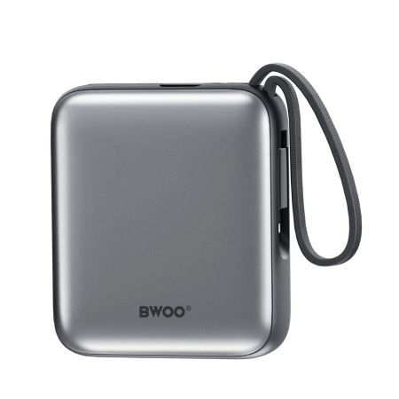 Baterie Externa BWOO P74 22.5W 10.000 mAh with 2 built-in cables 1 x USB-C 1 x Lightning black [7]