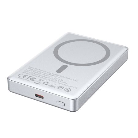 Baterie Externa ultra-slim aluminium magnetic BWOO P76 PD 20W 10.000 mAh with digital display and USB-C port black [2]