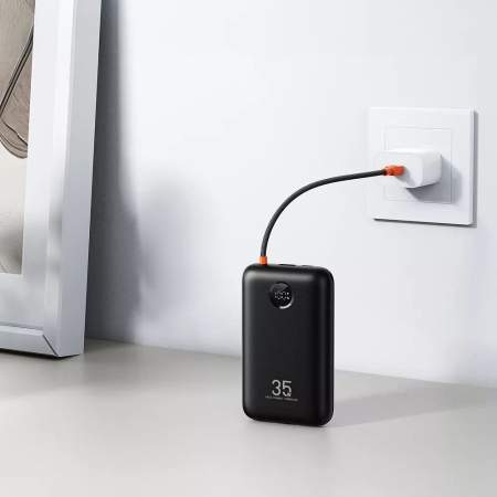Baterie externă Veger K2 (W2068) PD QC3.0 35W 20000 mAh cu cabluri Type C încorporate / Negru lightning [5]