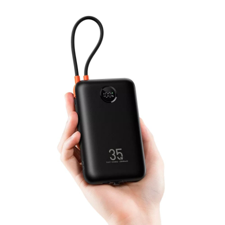 Baterie externă Veger K2 (W2068) PD QC3.0 35W 20000 mAh cu cabluri Type C încorporate / Negru lightning [2]