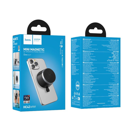 Boxă bluetooth 3W 3h Hoco cu bloc magnetic încorporat HC43 neagră [4]