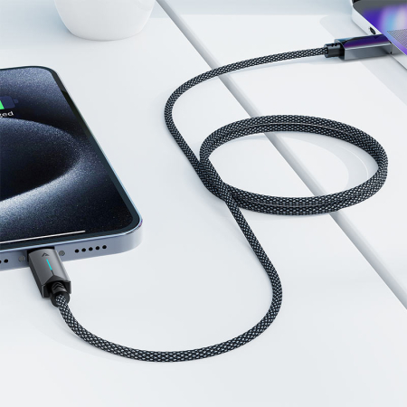 Cablu Acefast C19-04, USB to Type-C, Fast Charging, 3A, Nylon Braid 1.2m - Black [4]
