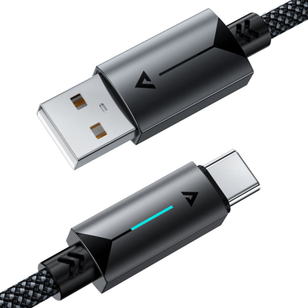 Cablu Acefast C19-04, USB to Type-C, Fast Charging, 3A, Nylon Braid 1.2m - Black [1]