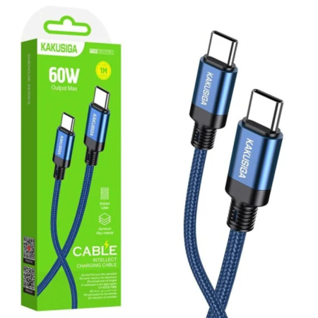 Cablu Date si Incarcare, Type-C, PD60W, QC3.0, Braided, 1m, Albastru [1]