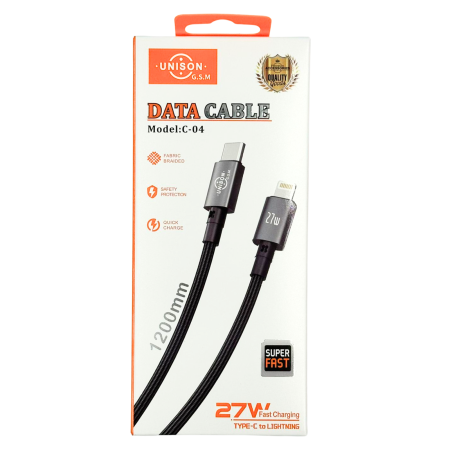 CABLURI LIGHTNING - Cablu Type C to Litghtning, 27W Fast Charge, 1.2 m