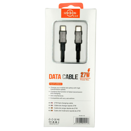 Cablu Type C to Litghtning, 27W Fast Charge, 2 m [3]