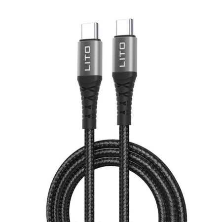 CABLURI TYPE C - Cablu Type-C to Type-C, 60W, 2m - Lito (LD22CL) - Gray