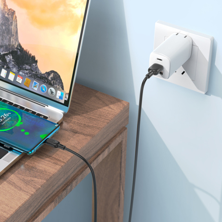 Cablu USB to Type-C, 3A, 27W, Borofone Lenny Series Silicone, 2m - Black [4]