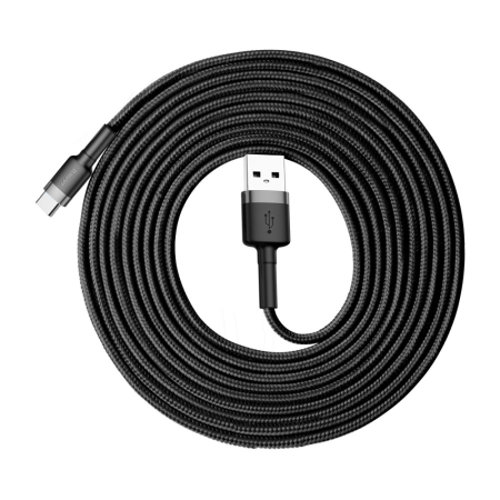 CABLURI TYPE C - Cablu USB to Type-C, Baseus Cafule 2A, 3m - Gray Black