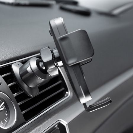 Suport Telefon Mașină 15W Wireless Charge, Sonic LED, Air Vent, Gray [5]