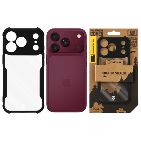 Carcasa pentru iPhone 18 Pro/17 Pro, Tactical Quantum Stealth Clear/Black [5]