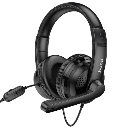 CASTI AUDIO - Căști cu fir Jack 3,5 mm Hoco W103 negru