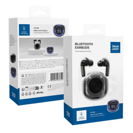 Casti Wireless earbuds BLUE STAR AirCrystal TX1 TWS black [6]