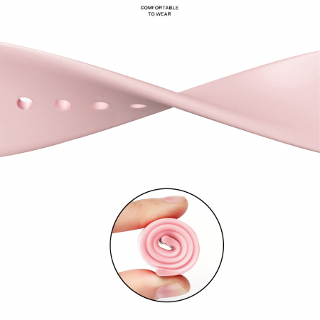 Curea Apple Watch 1 / 2 / 3 / 4 / 5 / 6 / 7 / 8 / SE / SE 2 (38mm / 40 mm / 41 mm) - Light Pink [3]