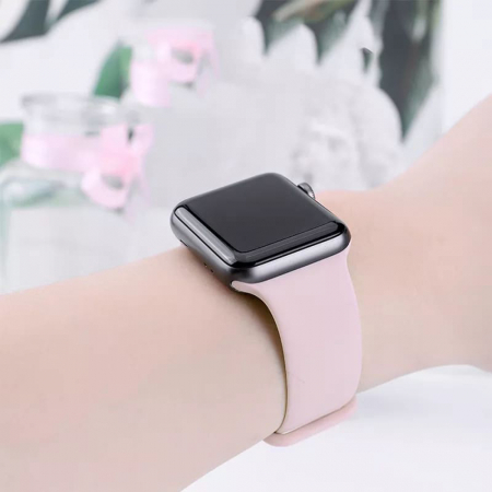 Curea Apple Watch 1 / 2 / 3 / 4 / 5 / 6 / 7 / 8 / SE / SE 2 / Ultra / Ultra 2 (42 mm / 44 mm / 45 mm / 49 mm) - Light Pink [2]