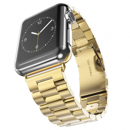 CURELE APPLE WATCH - Curea din Metal Inoxidabil pentru Apple Watch 1 / 2 / 3 / 4 / 5 / 6 / 7 / 8 / SE / SE 2 / Ultra / Ultra 2 (42mm / 44 mm / 45 mm / 49  mm) - Gold