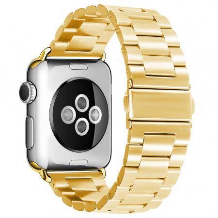Curea din Metal Inoxidabil pentru Apple Watch 1 / 2 / 3 / 4 / 5 / 6 / 7 / 8 / SE / SE 2 / Ultra / Ultra 2 (42mm / 44 mm / 45 mm / 49  mm) - Gold [1]