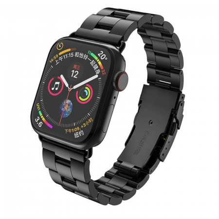 Curea din Metal Inoxidabil pentru Apple Watch 1 / 2 / 3 / 4 / 5 / 6 / 7 / 8 / SE / SE 2 (38mm / 40 mm / 41 mm ) - Black [7]