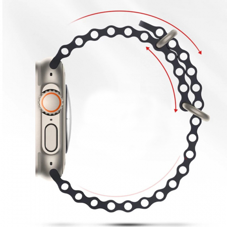Curea pentru Apple Watch 1 / 2 / 3 / 4 / 5 / 6 / 7 / 8 / SE / SE 2 / Utra / Ultra 2 (42 mm / 44 mm / 45 mm / 49 mm) - Black [5]