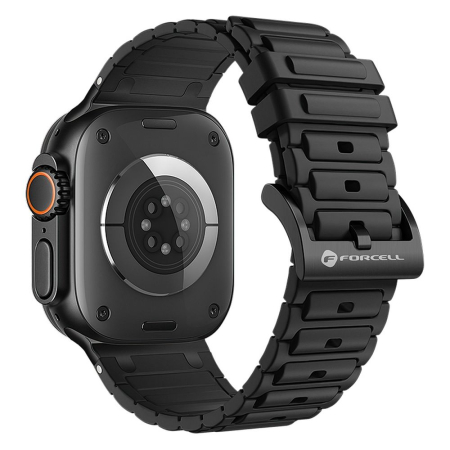 Curele pentru AppleWatch 38/40/41/42mm - Curea pentru Apple Watch Forcell F-Design FA06 din silicon cu găuri 38 / 40 / 41 / 42 mm, neagra