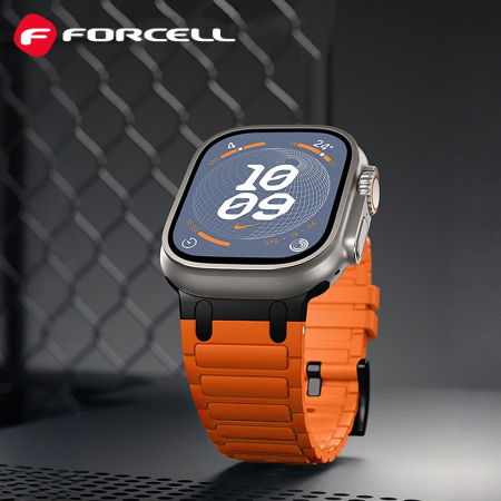 Curea pentru Apple Watch Forcell F-Design FA06 din silicon cu găuri 38 / 40 / 41 / 42 mm, Orange [3]