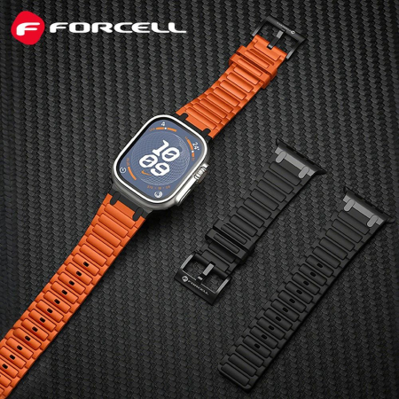 Curea pentru Apple Watch Forcell F-Design FA06 din silicon cu găuri 38 / 40 / 41 / 42 mm, Orange [2]