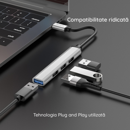 Data Hub (HB26) - USB-A to USB-A 3.0, 3xUSB-A 2.0 - Grey [3]