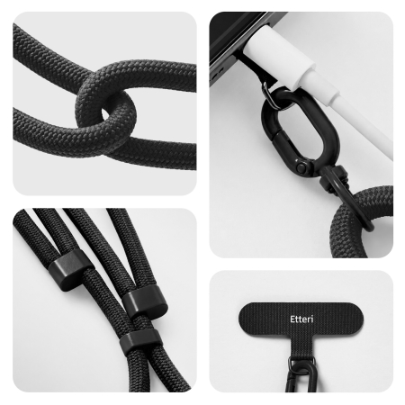 Șnur universal de gât Etteri pentru telefoane, Negru [6]