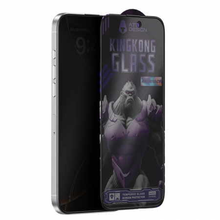 Folie ATB Privacy Mata, Anti-Amprente, KingKong Diamond Armor pentru iPhone 15/ 16 [2]