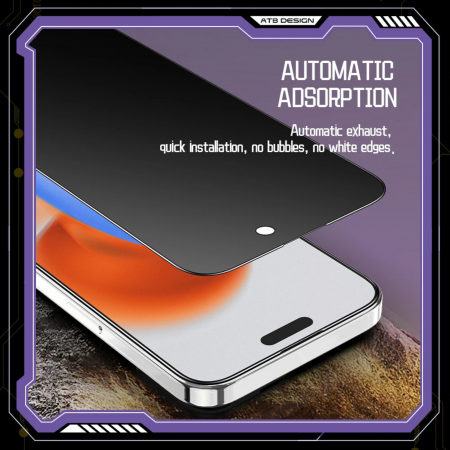 Pachet X3 Folii ATB Privacy Mate, Anti-Amprente, KingKong Diamond Armor pentru iPhone 16 Pro Max [7]