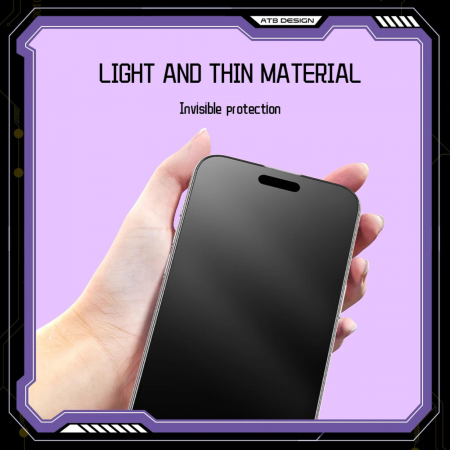 Pachet X3 Folii ATB Privacy Mate, Anti-Amprente, KingKong Diamond Armor pentru iPhone 17 Pro [6]