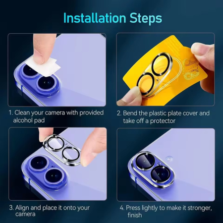 Folie Camera iPhone 17, Tempered glass 3D [2]