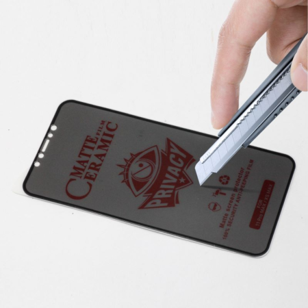 Folie Ceramica Mata Privacy pentru iPhone 15 Plus/ 16 Plus [2]