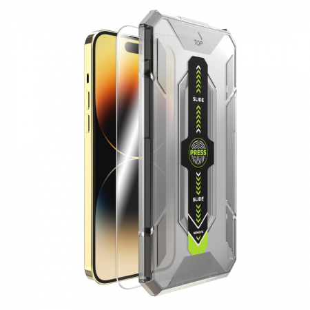 IPHONE 14 PRO MAX - Folie de Sticla Transparenta si Kit de Aplicare pentru iPhone 14 Pro Max
