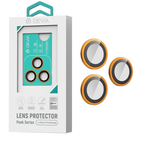 IPHONE 17 PRO MAX - Folie Sticla Camera Peak Series iPhone 17 Pro/ 17 Pro Max, Orange