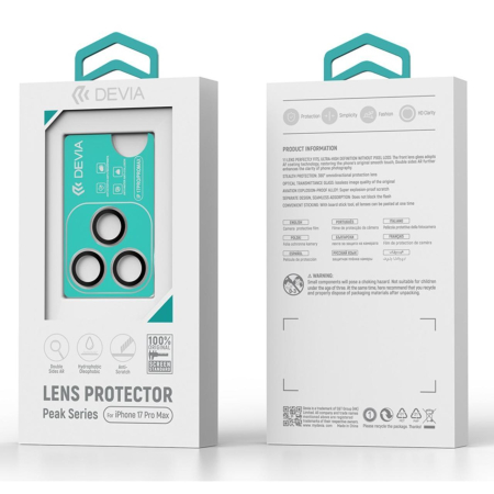 Folie Sticla Camera Peak Series iPhone 17 Pro/ 17 Pro Max, Transparent [4]