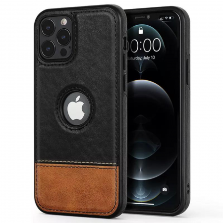 IPHONE 14 - Husa Business din Piele pentru iPhone 14, Black-Brown