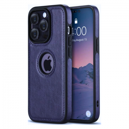 IPHONE 14 PRO - Husa Business din Piele pentru iPhone 14 Pro, Blue