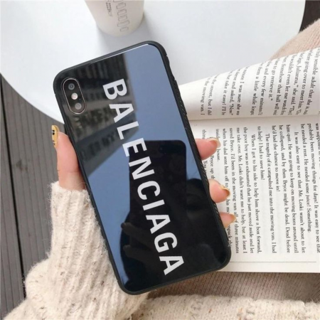 Husa Design Balenciaga din Sticla si Silicon pentru iPhone 12, Neagra [2]