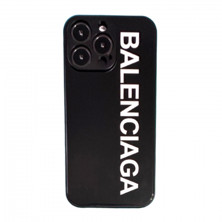 IPHONE 12 PRO MAX - Husa Design Balenciaga din Sticla si Silicon pentru iPhone 12 Pro Max, Neagra