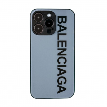 IPHONE 13 MINI - Husa Design Balenciaga din Sticla si Silicon pentru iPhone 13 Mini, Blue-Gray