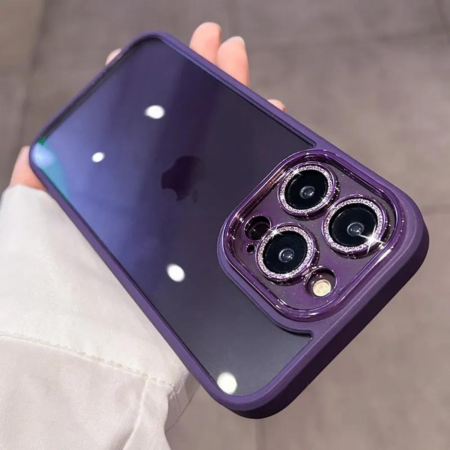 Husa Diamond, Protectie Lentile Camera pentru iPhone 15, Deep Purple [2]