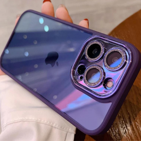 Husa Diamond, Protectie Lentile Camera pentru iPhone 14, Deep Purple [4]
