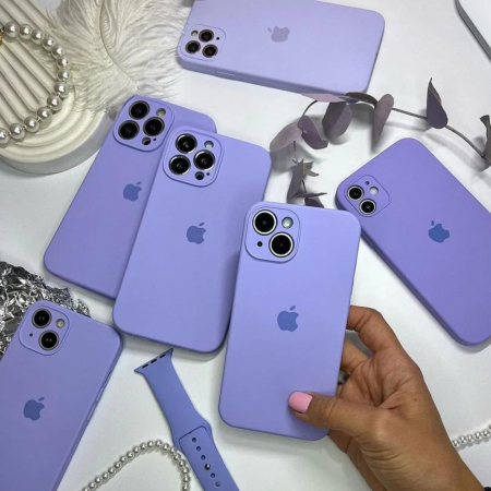 Husa din Silicon cu Protectie Camera pentru iPhone 14, Lila [1]