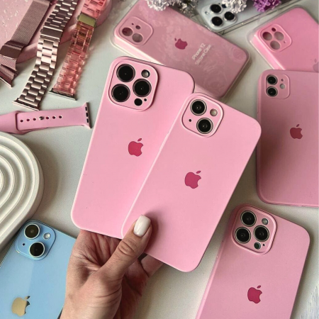 Husa din Silicon cu Protectie Camera pentru iPhone 15, Roz [1]