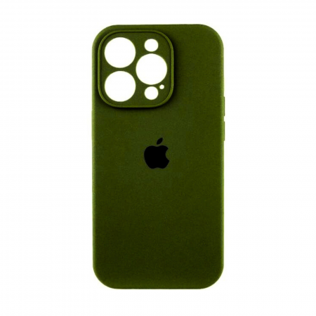 IPHONE 14 PRO - Husa din Silicon cu Protectie Camera pentru iPhone 14 Pro, Camo Green