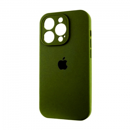Husa din Silicon cu Protectie Camera pentru iPhone 15 Pro, Camo Green [1]